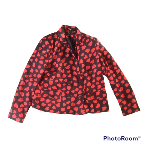 Silky Feeling Black and Red Blazer Size M - Picture 1 of 7